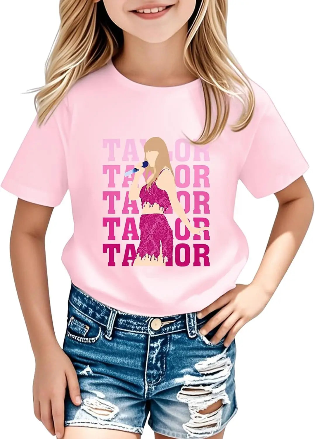 Girl Country Music T-Shirt - Kids Singer Letters Graphic Birthday Shirts Gifts Fan Song Tour Concert Outfit Top