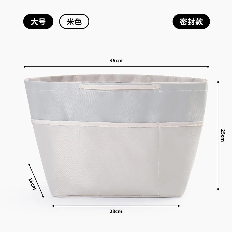 New Nylon Mesh Inner Bag  Lager Capacity Anti-Collapse Tote Liner Bag  Multi-Pocket Expand Space Insert Bag Compartments