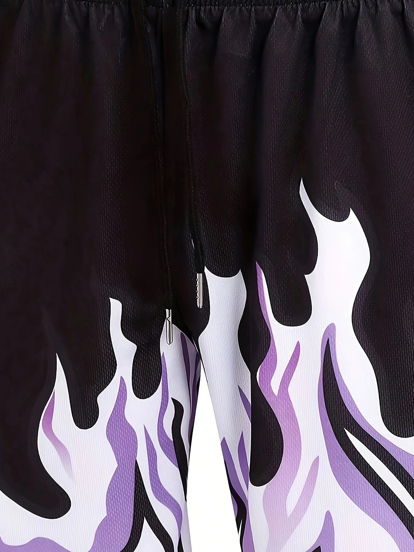 Summer men's comfortable breathable shorts with flame print pattern suitable for outdoor leisure travel wear