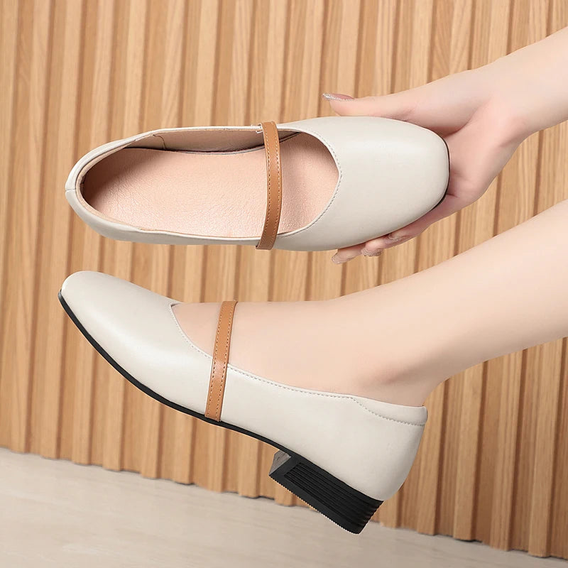 AIYUQI Female Mary Jane Shoes 2025 New Autumn Leather Women's Shoes Fashion Large Size Business Dress Shoes Women