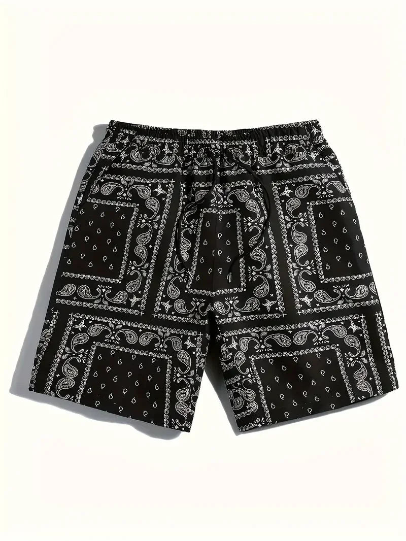 2025 Hot-selling New Retro Flower 3D Printing Casual Hawaiian Vacation Shorts Men's Outdoor Breathable Quick-drying Beach Shorts