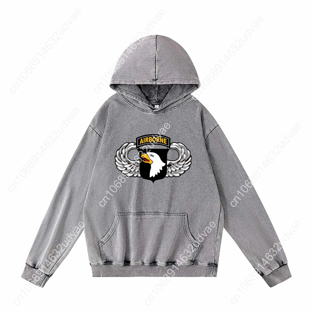 101st Airborne Parachutist Wings Division Patch Hoodies Retro Hooded Sweatshirt Man Woman Teenager Pullover Customized Tops