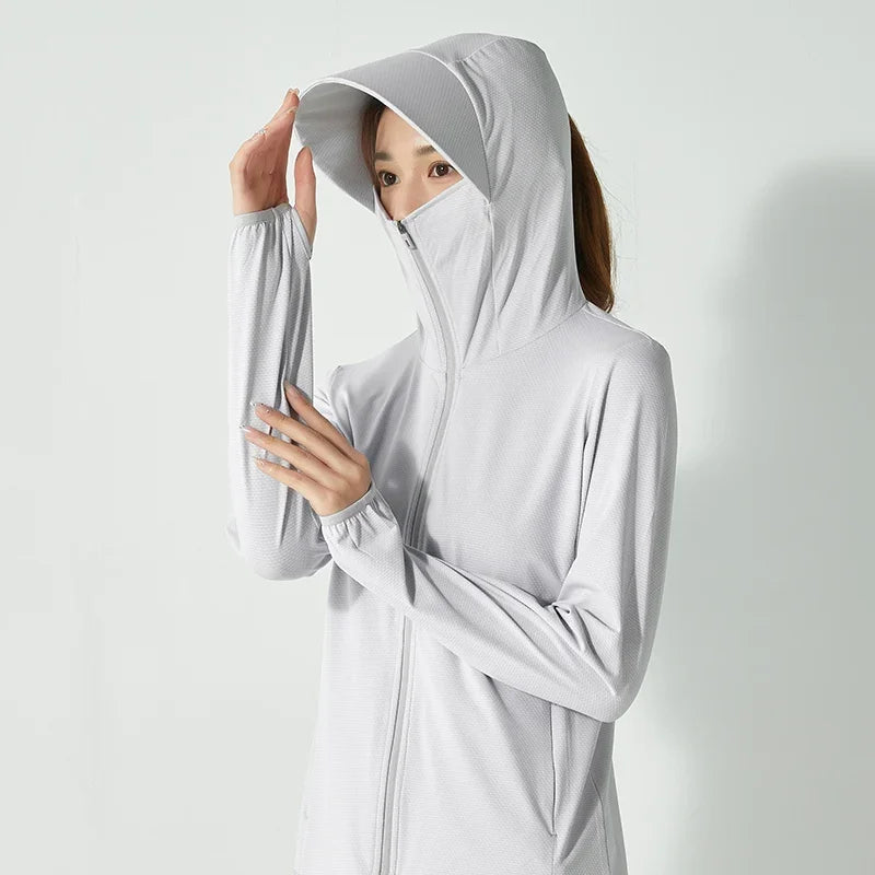 New High-quality Ice Silk Slim Fit Couple Sunscreen Suit Summer Ultra-thin Breathable Outdoor Sports UV Resistant Jacket