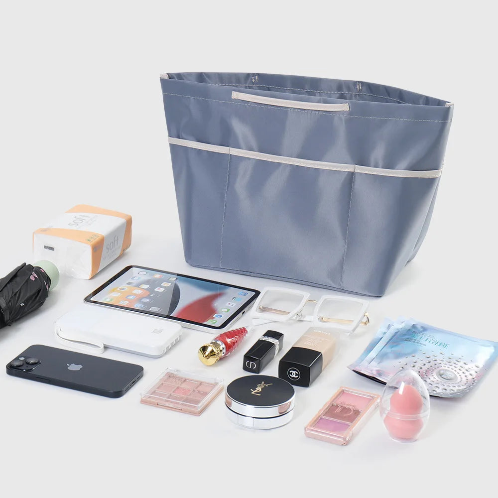 New Nylon Mesh Inner Bag  Lager Capacity Anti-Collapse Tote Liner Bag  Multi-Pocket Expand Space Insert Bag Compartments