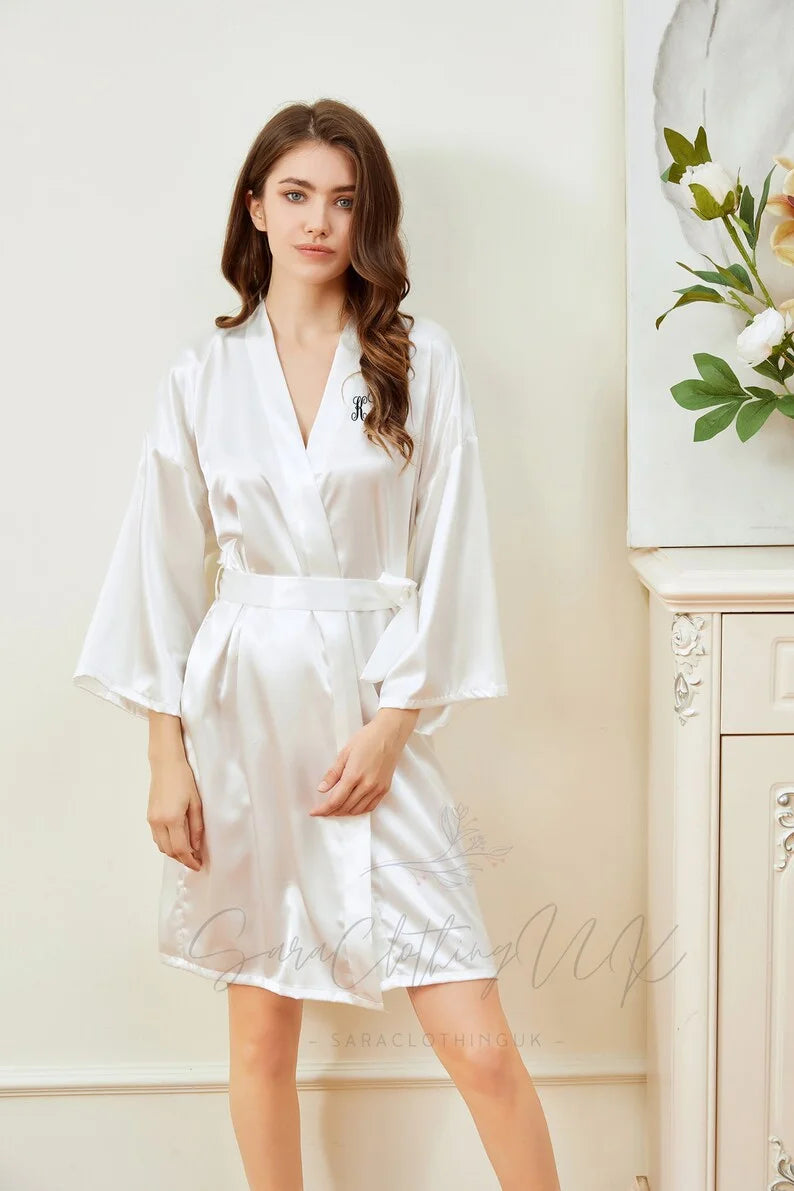 Personalized Name Bridesmaid Robes Bride Gift Bride Robe Gift Satin Robe Bride Dressing Gown Bridal Party Robes Wedding Robe