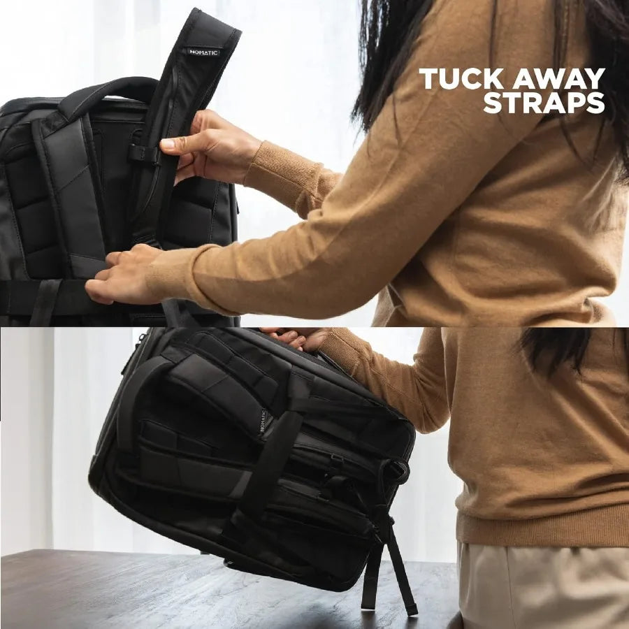 NOMATIC 14L Travel Pack - Water Resistant Laptop Bag - TSA-Ready Expandable Backpack Black
