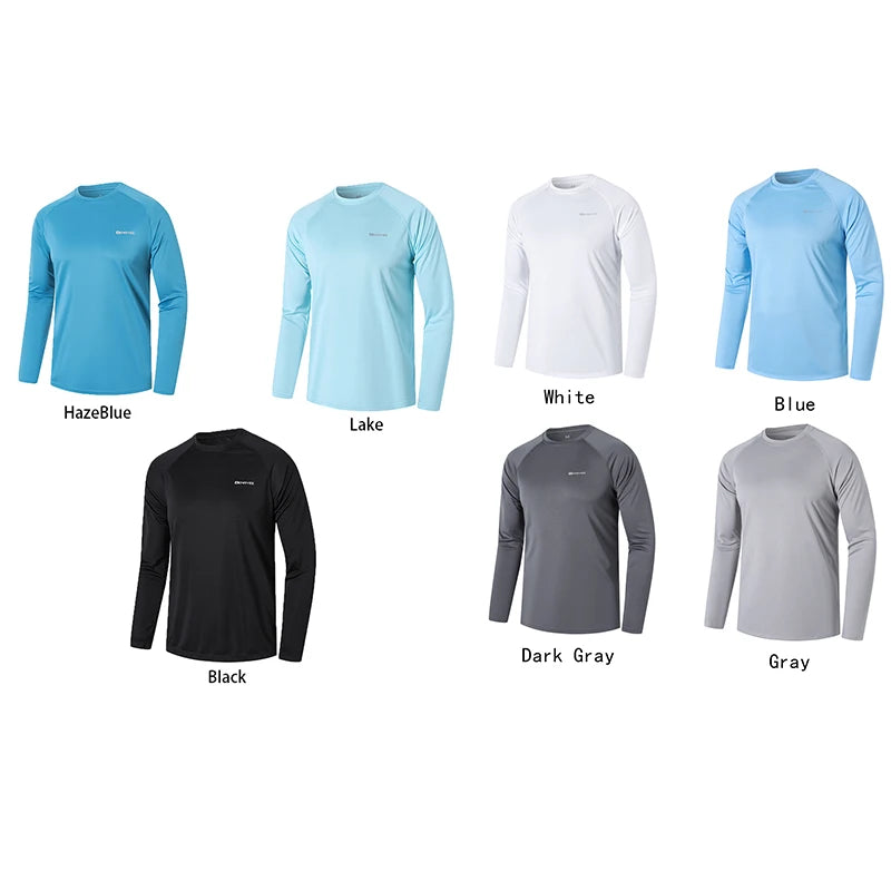 Men's Long Sleeve UPF 50+ Sun Protection Loose Fit Sports ,Swimming, Running,Fishing,Hiking Quick Drying Surfing T-Shirts