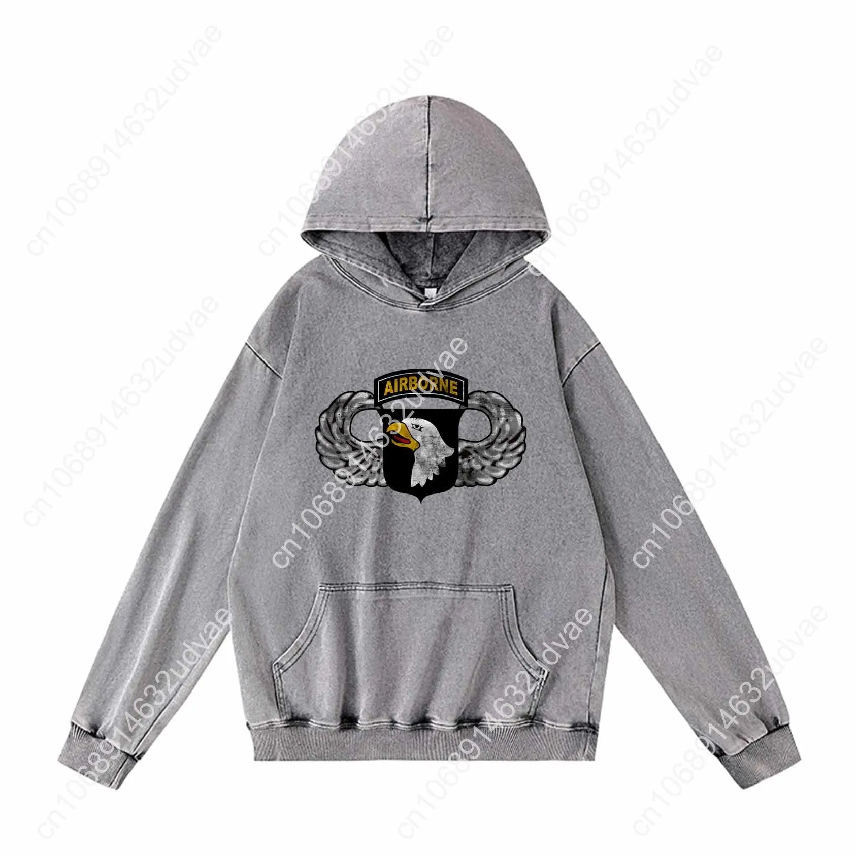 101st Airborne Parachutist Wings Division Patch Hoodies Retro Hooded Sweatshirt Man Woman Teenager Pullover Customized Tops