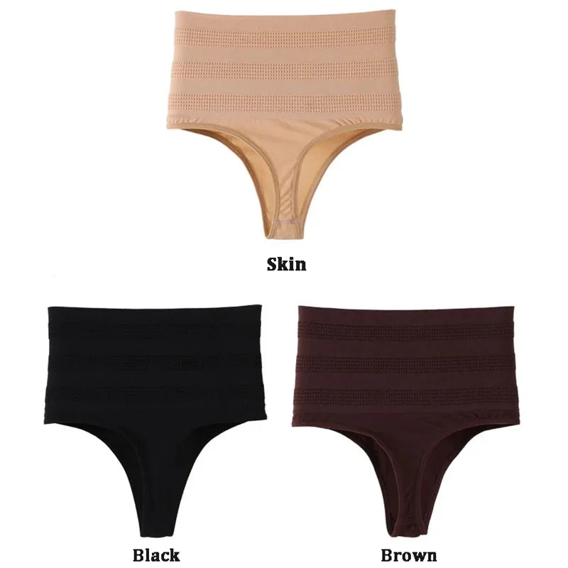 High Waist Tummy Control Panties Women Thong Panty Shaper Slimming Underwear Butt Lifter Belly Shaping Cincher Brief Body Shaper