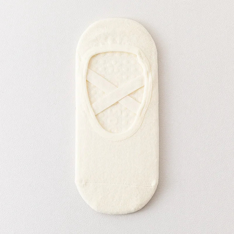 Harajuku Cross Belt Yoga Socks Anti Slip Women Professional Pilates Socks Gym Fitness Floor Trampoline Dance Sports Socks