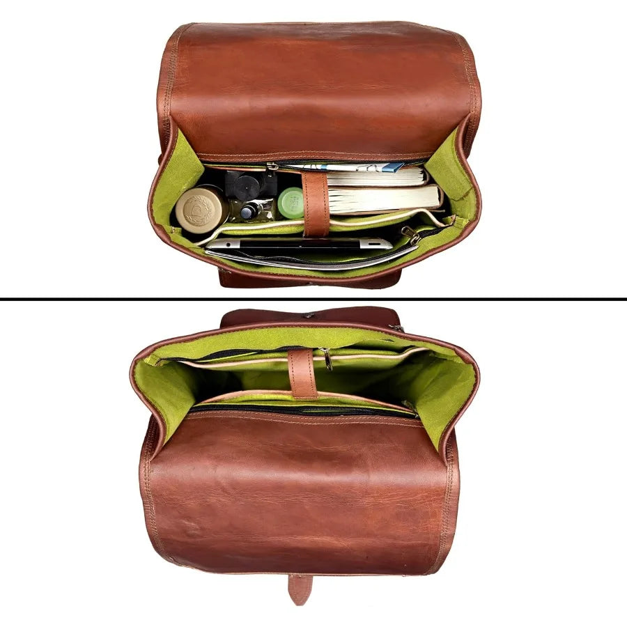 Vintage Full Grain Leather Laptop Backpack Handmade Rucksack Premium Quality and Classic Charm leather backpack for men and wom