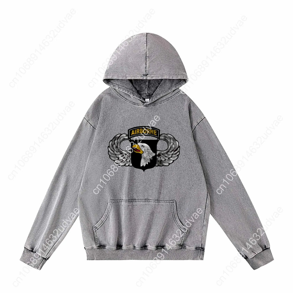 101st Airborne Parachutist Wings Division Patch Hoodies Retro Hooded Sweatshirt Man Woman Teenager Pullover Customized Tops