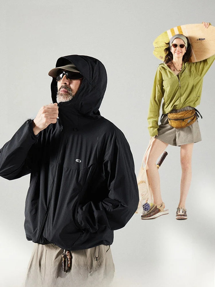 Nothomme Blue Spring Summer Lightweight Breathable UV Protection Outdoor Jaet Men's Hat Sunscreen Clothing Couple's Sun Pro...