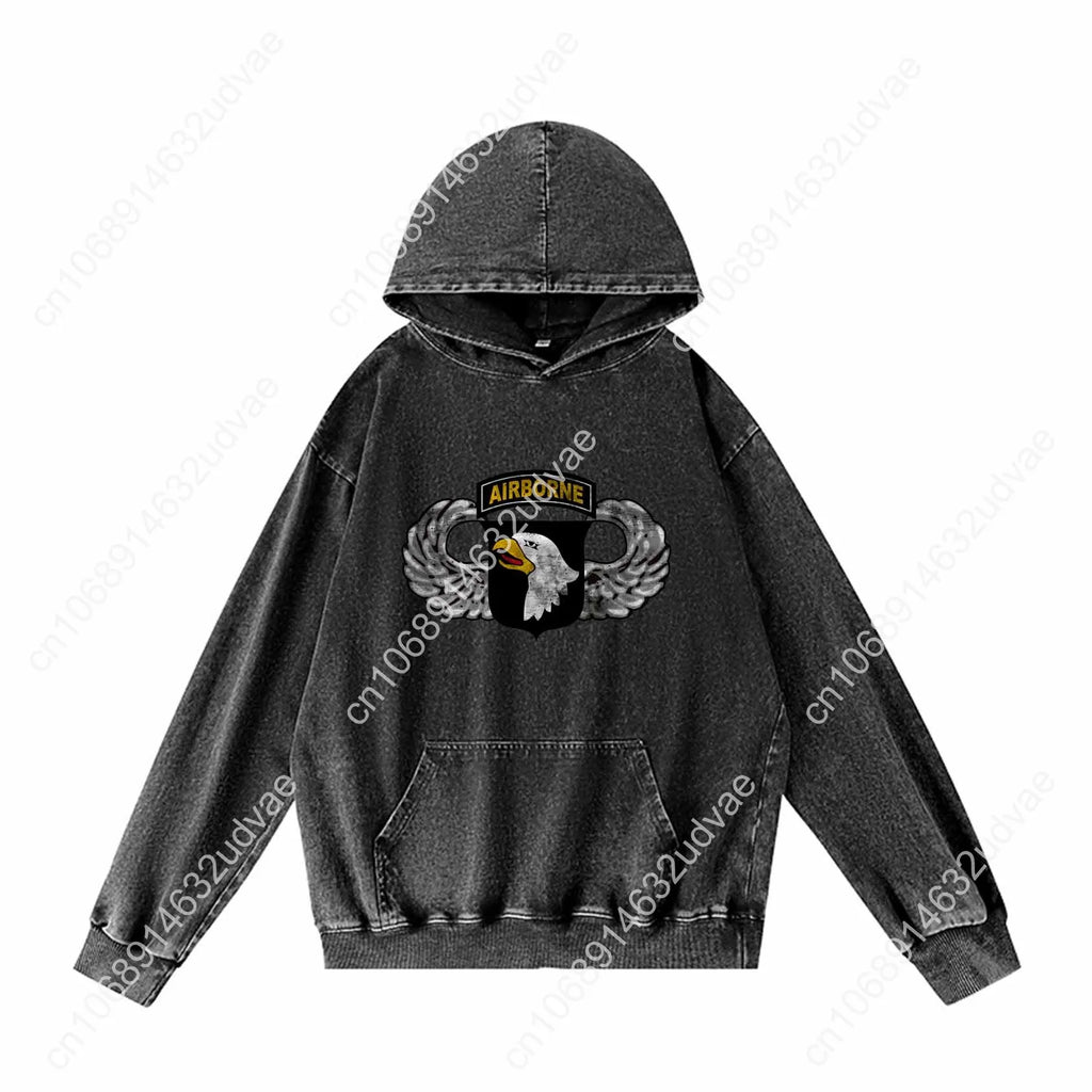 101st Airborne Parachutist Wings Division Patch Hoodies Retro Hooded Sweatshirt Man Woman Teenager Pullover Customized Tops