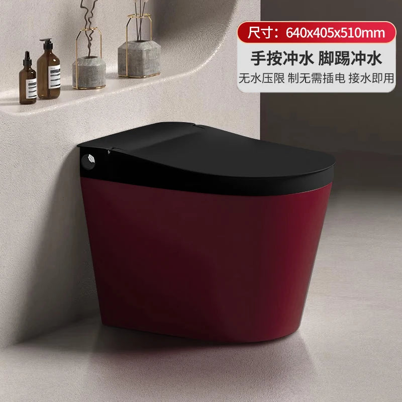Retro red color ordinary toilet household no water pressure limit creative silent flush toilet