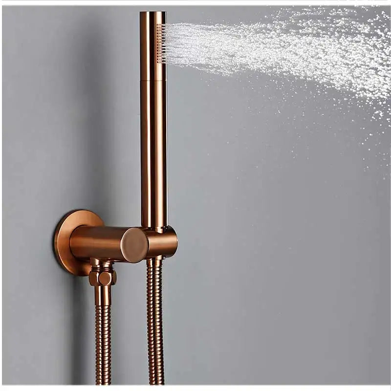Professional Factory Luxury Bathroom Brushed Rose Gold Shower Set Shower Faucet