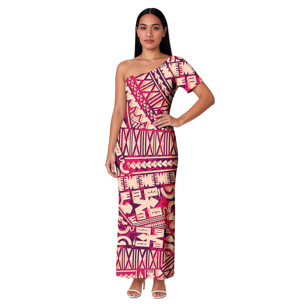 Ladies Dresses Polynesian Tribal Designs Sexy Hawaiian Tropical Printed Casual Dress New Plus Size Gowns Women