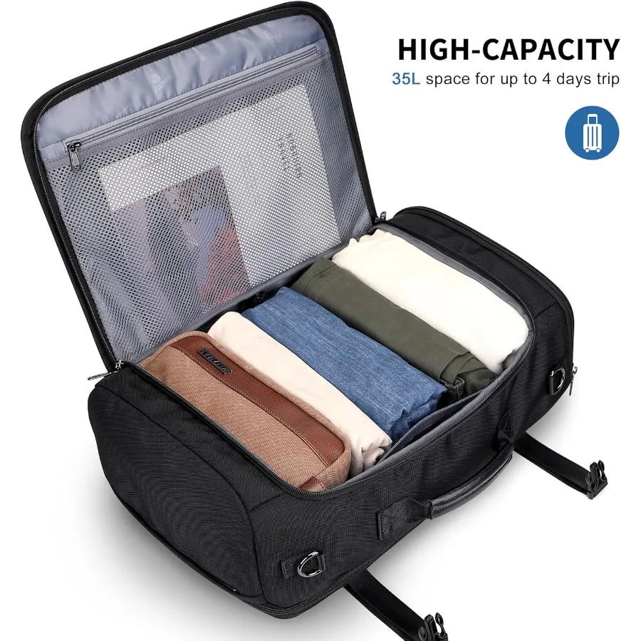 WITZMAN Travel Backpack for Men 35L Carry-on Laptop Backpack Luggage Fit 16 inch TSA Friendly Flight Approved with Shoe Compart