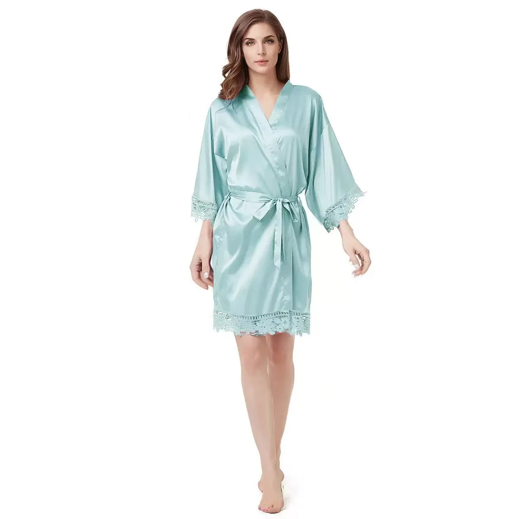 Bridesmaid Robes Bride Gift Bride Robe Bridesmaid Gift Satin Lace Robe Bride Dressing Gown Bridal Party Robes Wedding Robe Perso