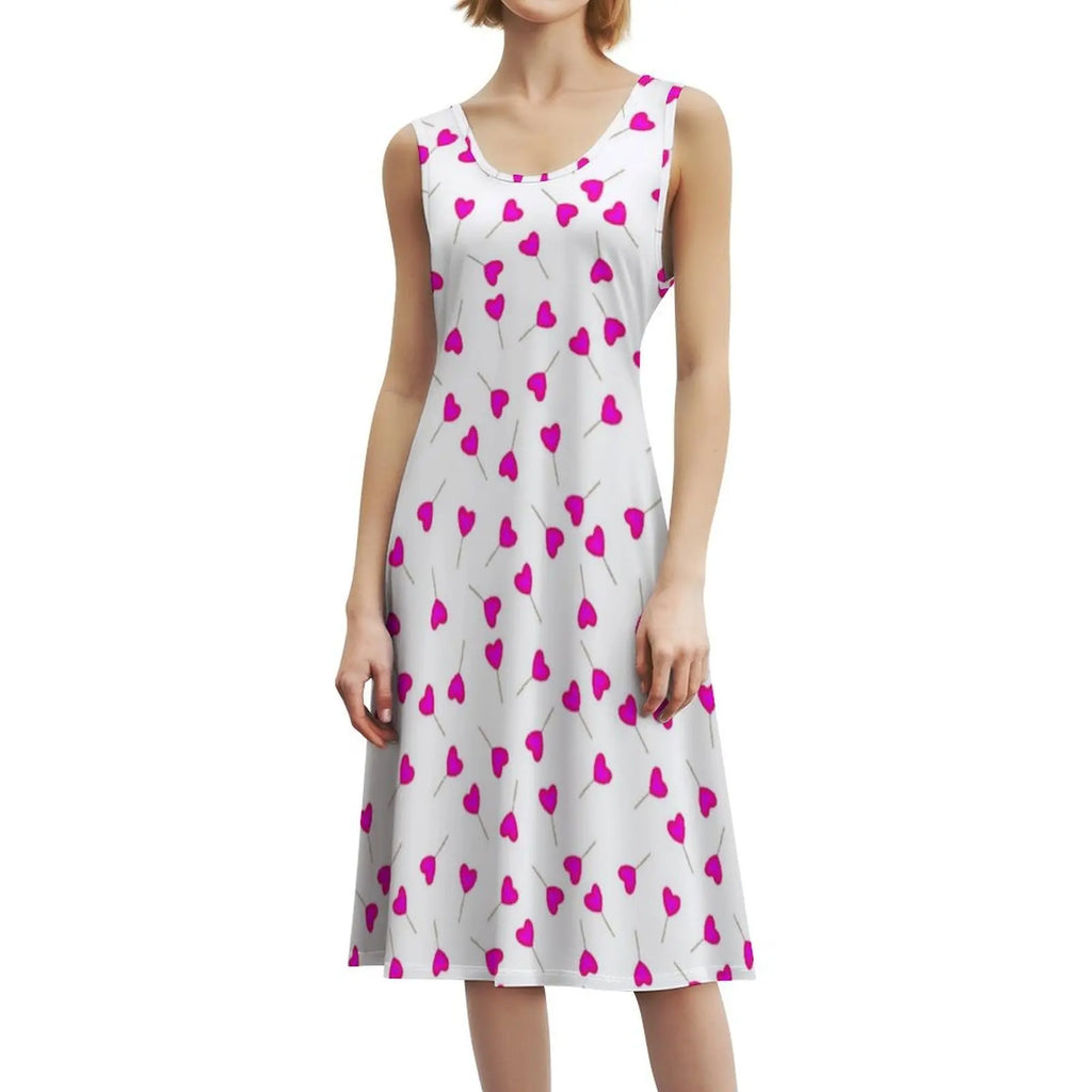 Lollihearts Women's Streetwear Party Dress Trendy Print Club Clothing For Female Lollipop Lollipops Hearts Lollihearts Women's