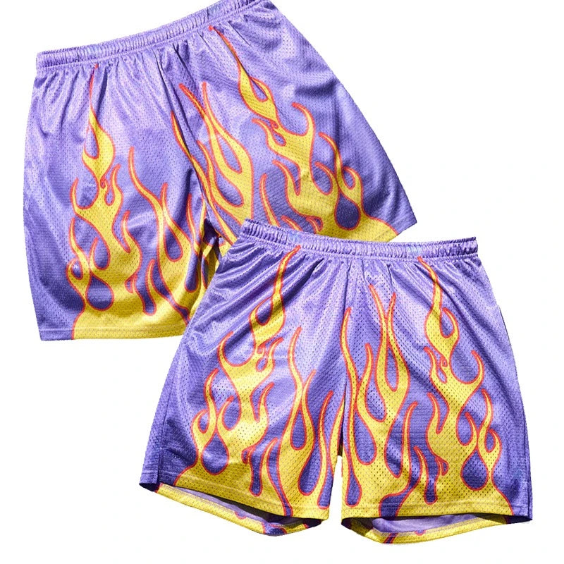 Fashion Gym Fitness Sports Men's Tiger Skull Retro Shorts Training Jogging Fast Dry Breathable Shorts Boxing Sports Beach Shorts