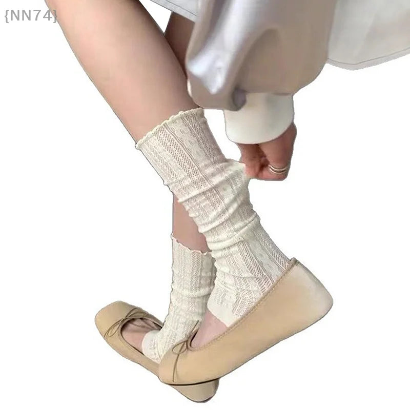 【No】Ballet Style Lace Leggings - Mesh Leg Warmers for Women & Girls with Kawaii Lolita Socks Design