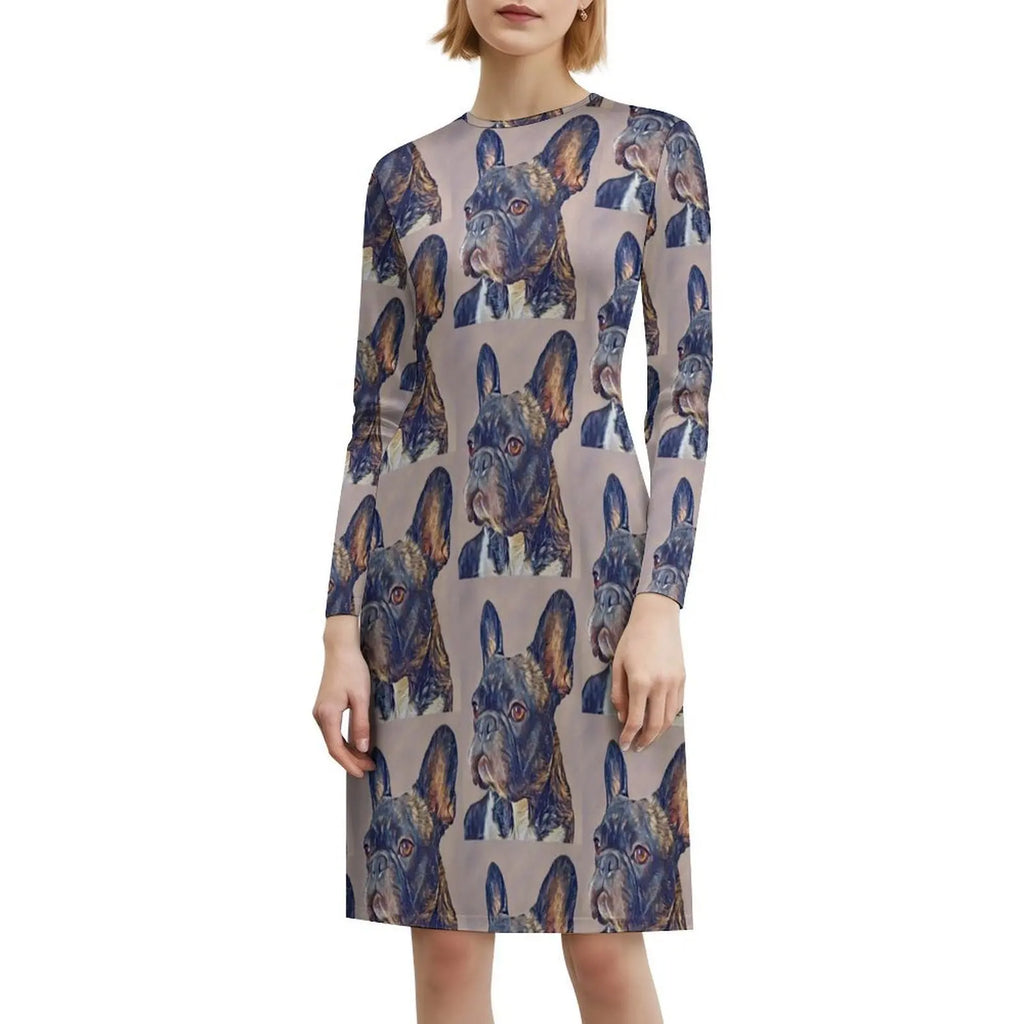 French Bulldog Floral Smock Dress For Women Spring Summer Casual Dress For Party Dog Dogs Pet Pets Mans Best Friend Womens