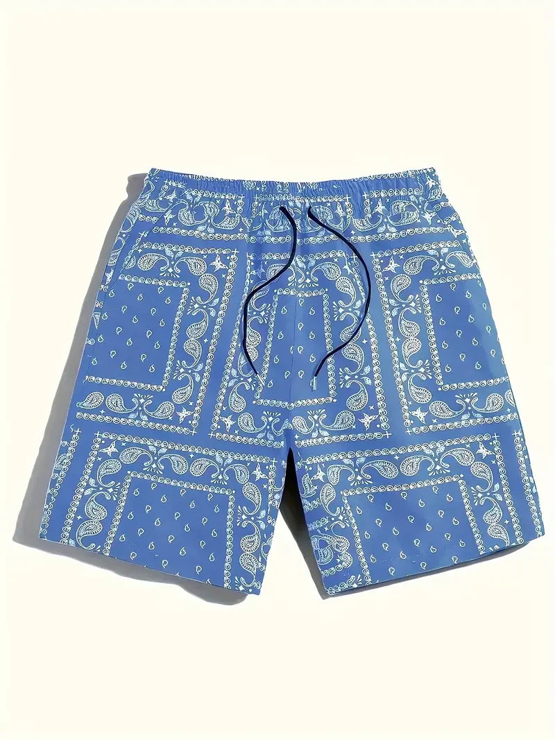 2025 Hot-selling New Retro Flower 3D Printing Casual Hawaiian Vacation Shorts Men's Outdoor Breathable Quick-drying Beach Shorts