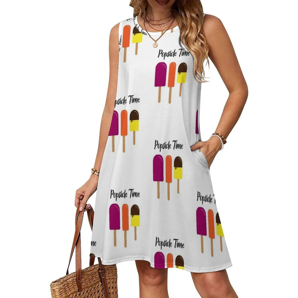 Summer Popsicle Summer Is Popsicle Time Women's Streetwear Party Dress Trendy Print Club Clothing For Female Summer Is Popsicle