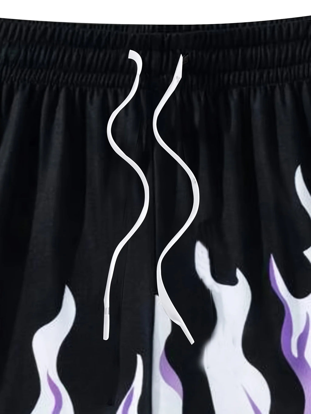 Summer men's comfortable breathable shorts with flame print pattern suitable for outdoor leisure travel wear