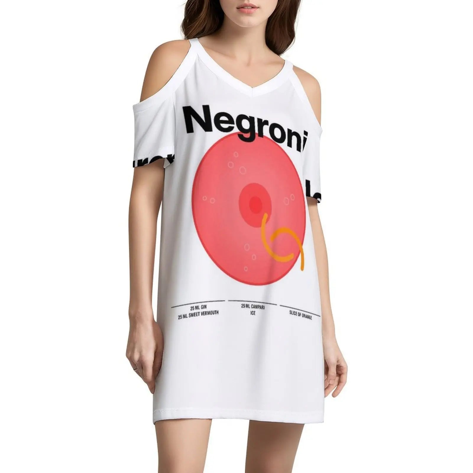 Cocktail Mixology For The House Bar " Negroni " Vintage Bohemian Dress Puff Sleeve Or Sleeveless Options For Women Dress