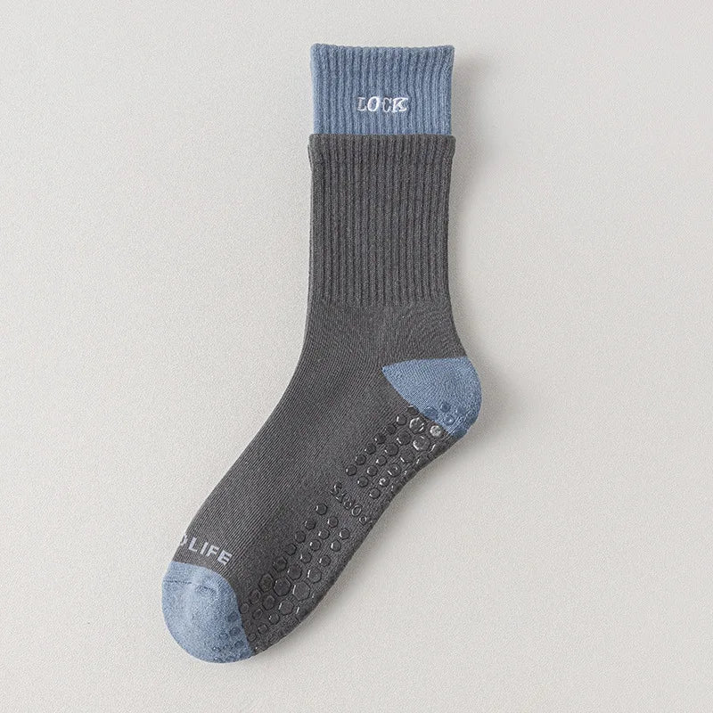 Eur35-42 Winter Thick Towel Bottom Mid Tube Yoga Socks Anti Slip Indoor Fitness Dance Pilates Training Socks Women Sports Socks