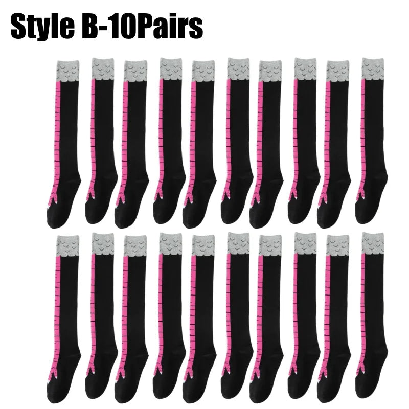 Funny Chicken Leg Socks for Adults Novelty Gifts for Halloween Party Knee High Slimming with Breathable Trendy Stockings