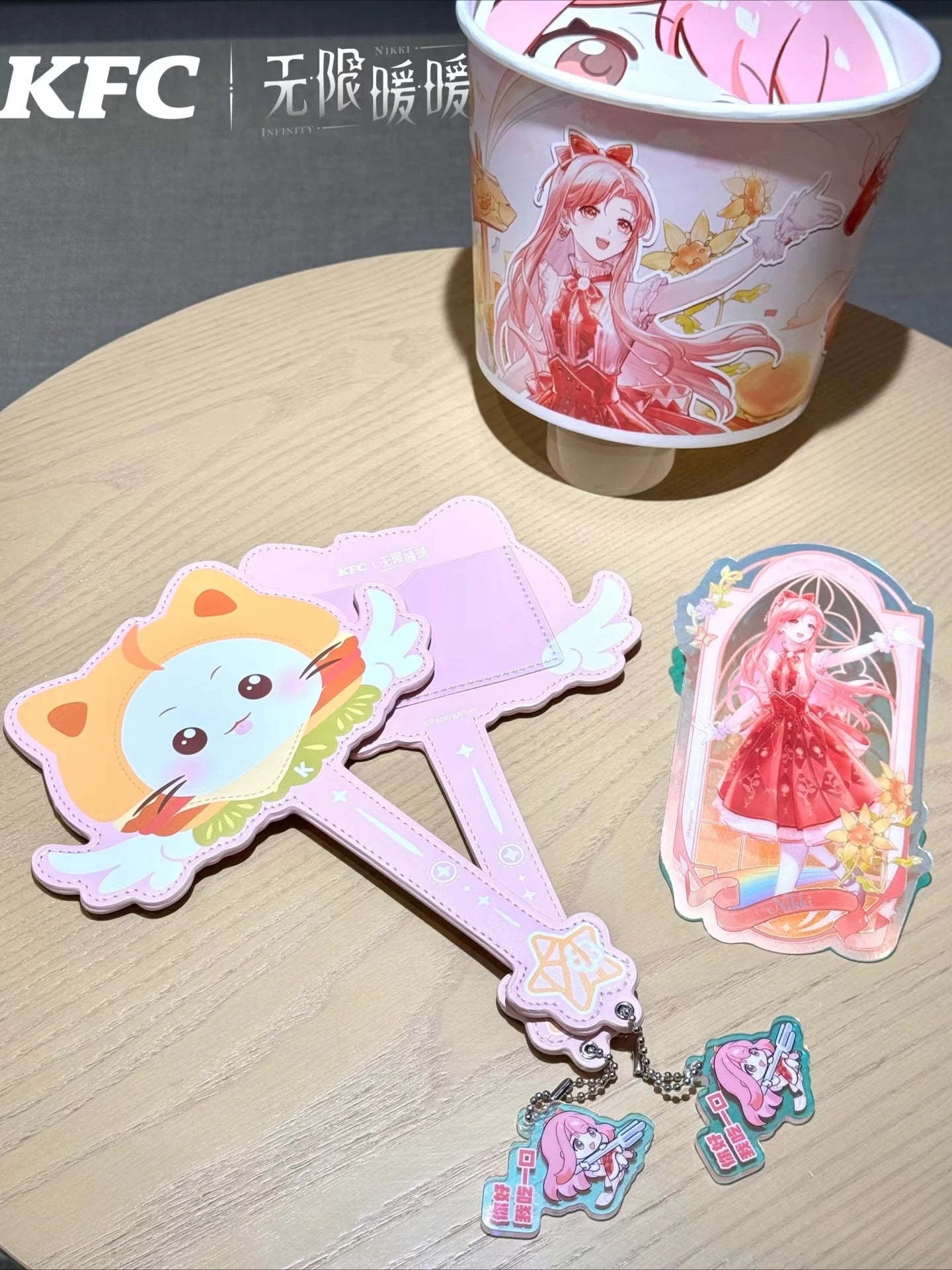 Official Infinity Nikki‌ X KFC Collab Cosplay Momo‌‌ Nikki Card Sleeve Transparent Card Ack Clip Photo Card Cup Cover in Stock