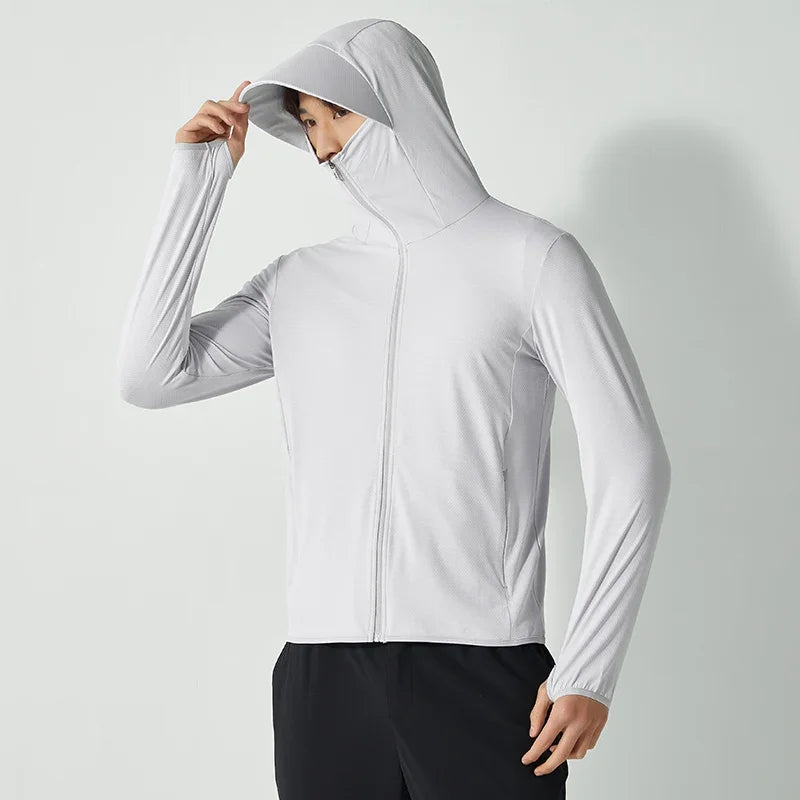 New High-quality Ice Silk Slim Fit Couple Sunscreen Suit Summer Ultra-thin Breathable Outdoor Sports UV Resistant Jacket