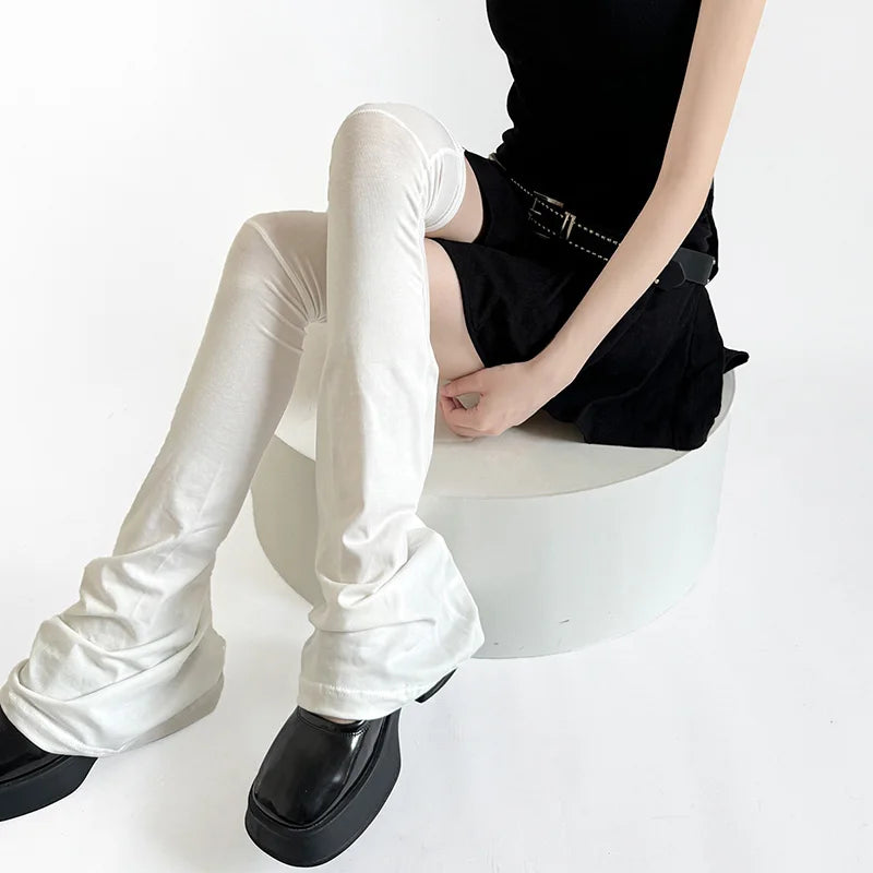 Y2K Leg Stockings Elasticity Slimming Knee Socks Japanese Style Spicy Femboy Over The Knee Horn Shaped Cuffs Sexy Accessories