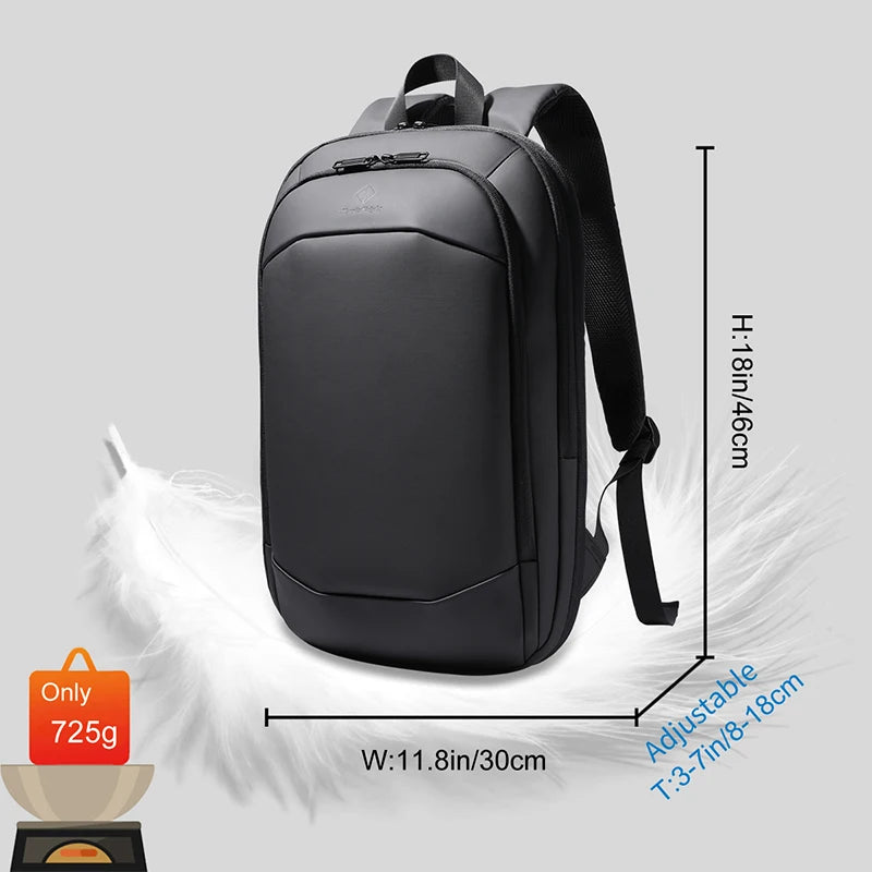 Heroic Knight Ultra-Thin Business Men's Laptop Backpack 15.6 Inch Waterproof Expandable Travel Backpack Anti-Theft Work Daypack