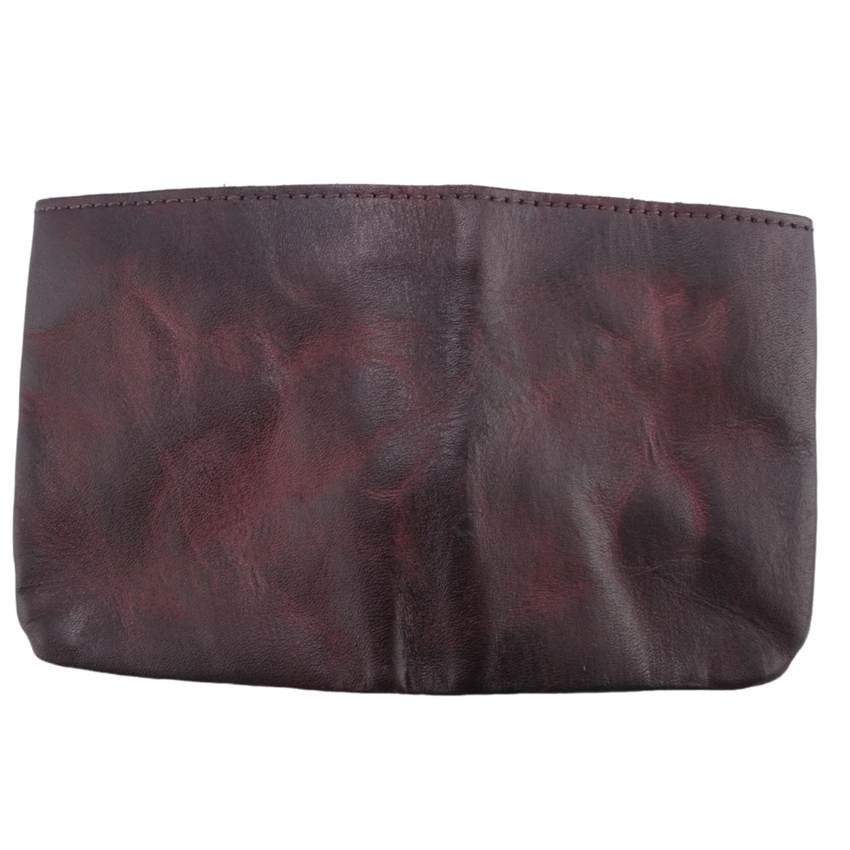 ABQR Wrinkle Wallet,Vintage Handmade Cow Leather Card Holder for Men, Leather Bifold Money Clips,Coffee