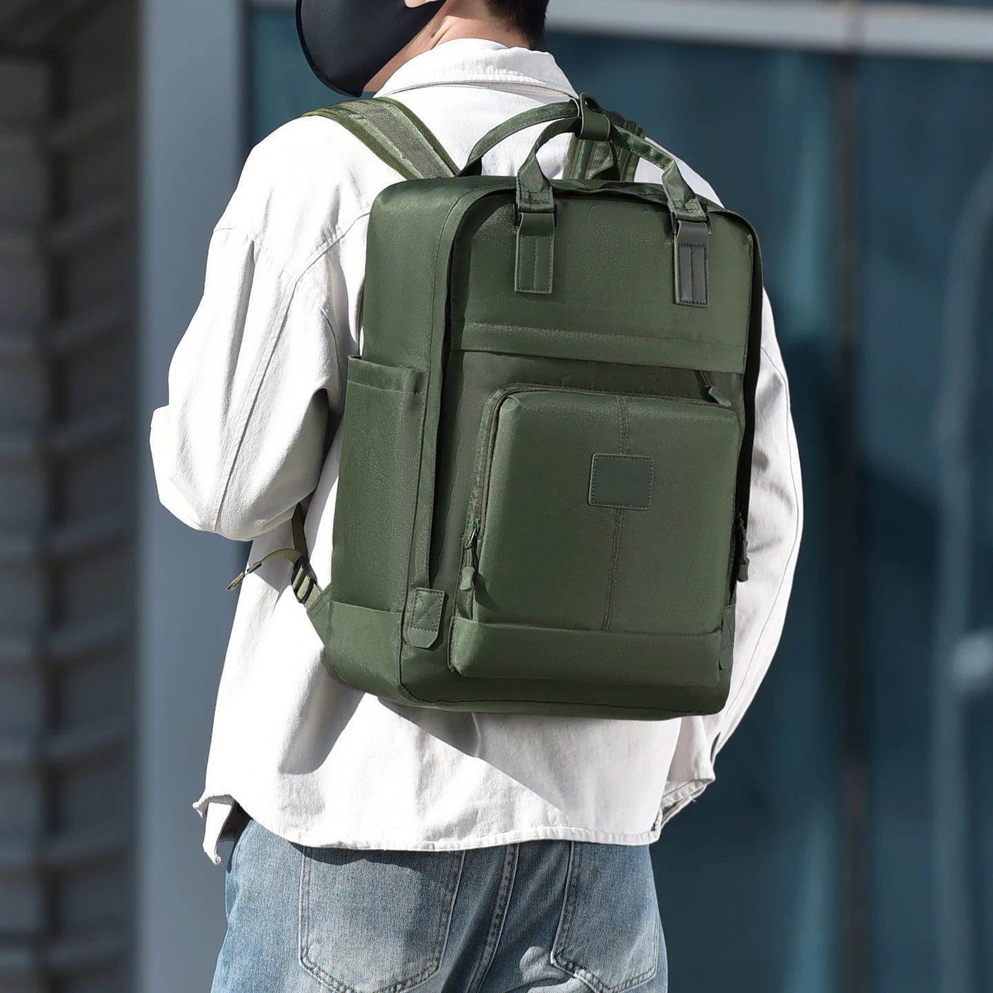 Toposhine Multifunctional Business Backpack Stylish Nylon Laptop Backpack with Multiple Pockets Durable Travel Work Bag Commute