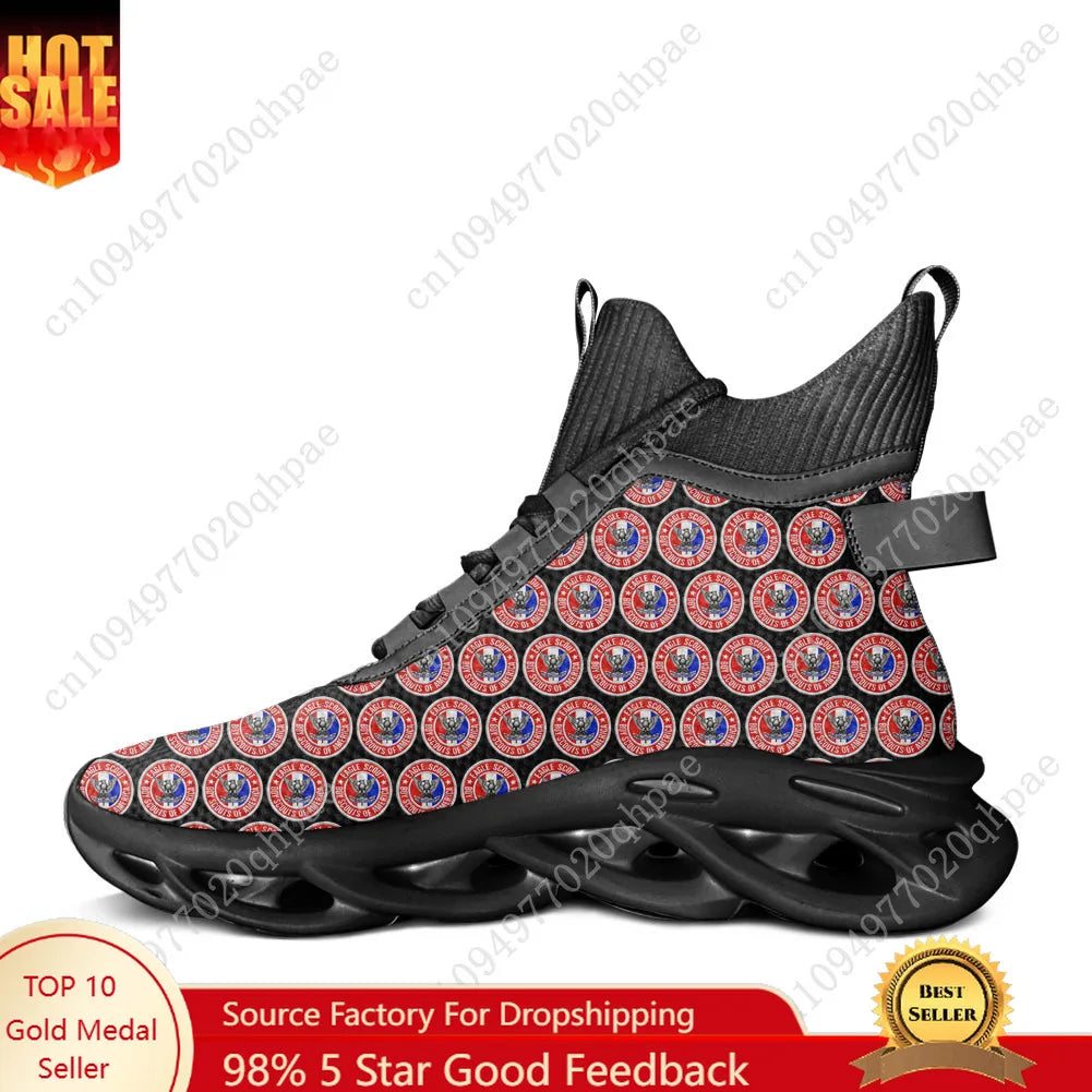 Eagle Scout High Top Flats Sneakers Mens Womens Sports Running Shoes High Quality Sneaker Lace Up Mesh Footwear Custom Made Shoe