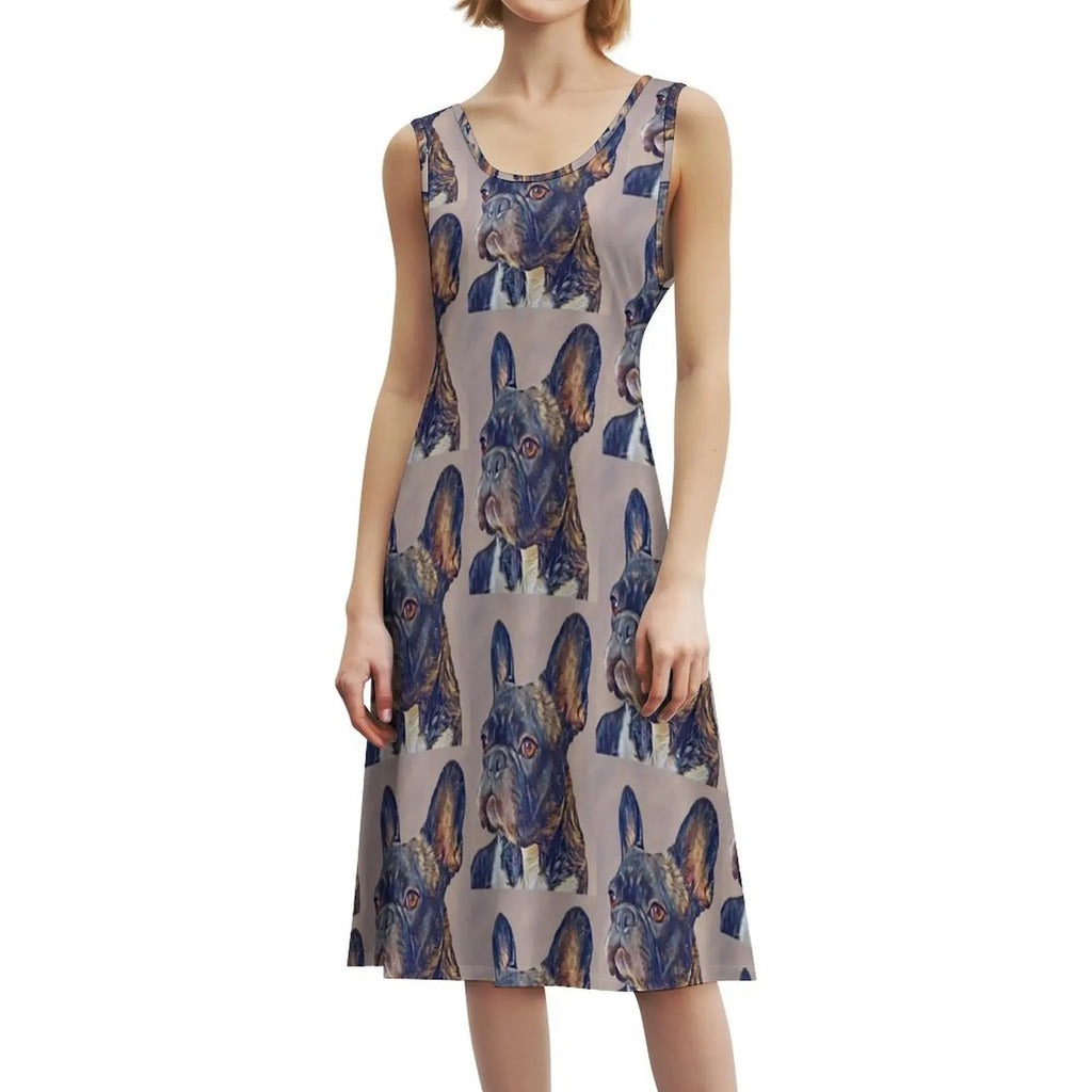 French Bulldog Floral Smock Dress For Women Spring Summer Casual Dress For Party Dog Dogs Pet Pets Mans Best Friend Womens