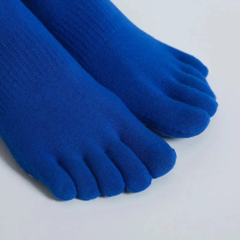 Women Breathable Yoga Socks Mid-tube Non-slip Five Finger Pilates Sports Sock Cotton Fitness Dance Ballet Indoor Floor Socks